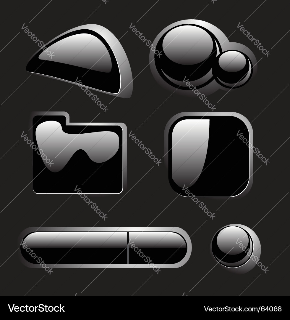 Shiny Glossy Button Set Vector Image