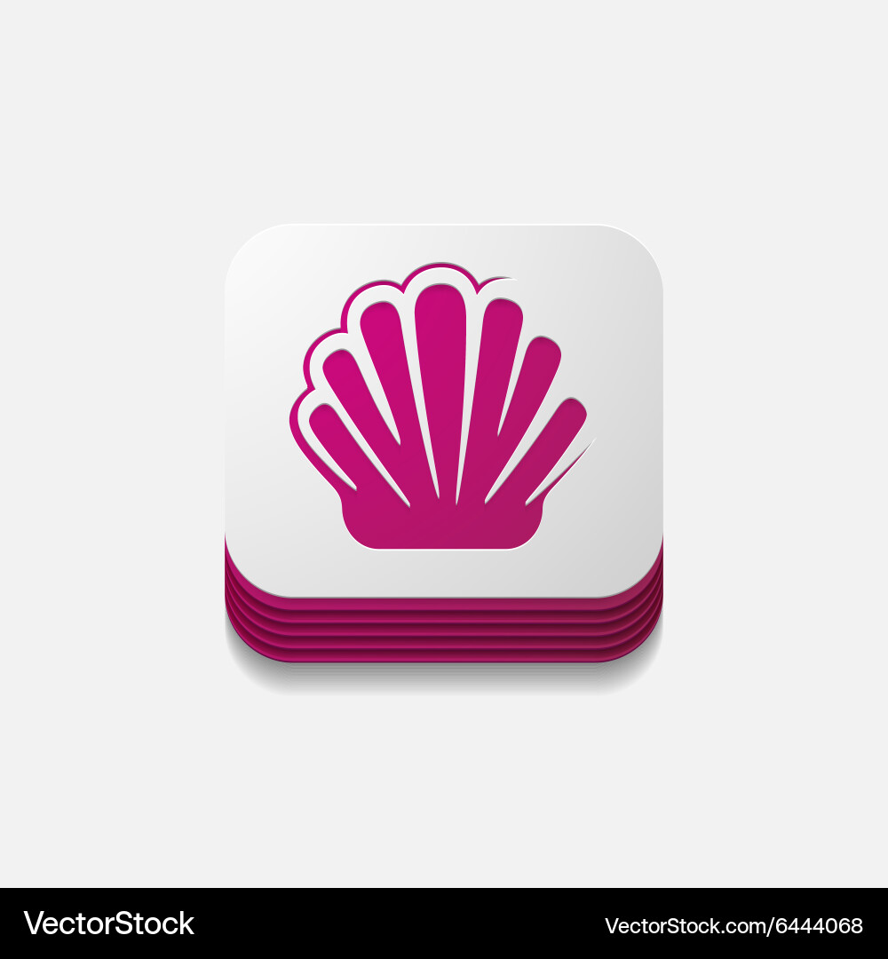 Square button shell Vector Image