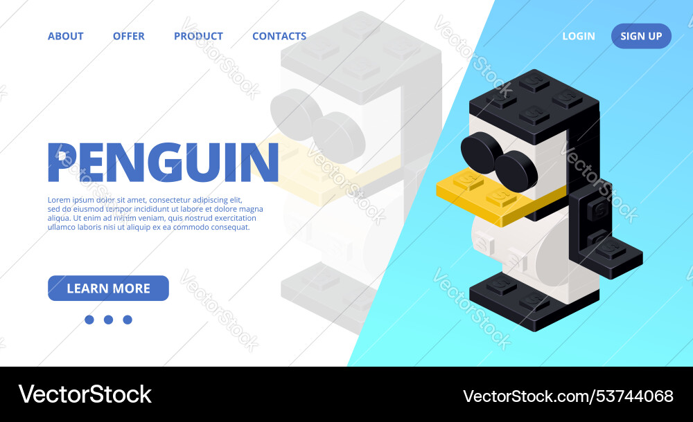 Web template with a pinguin Web template with a pinguin vector image