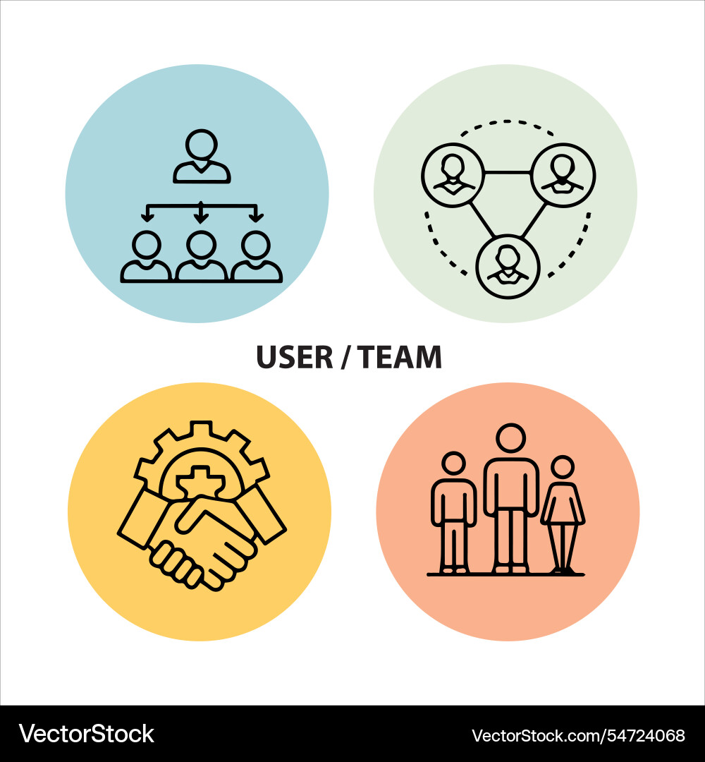 Web user team icons set file Web user team icons set file vector image