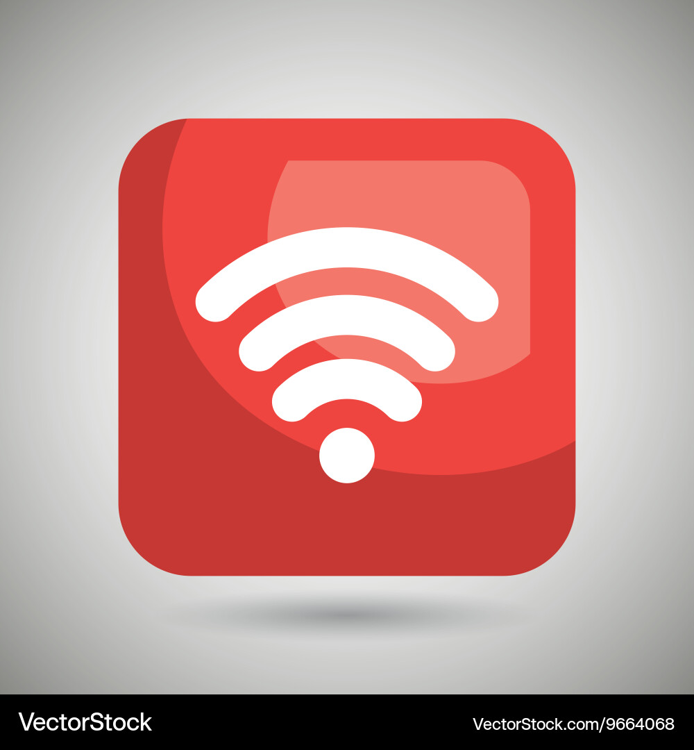Wifi signal square button isolated icon design Vector Image