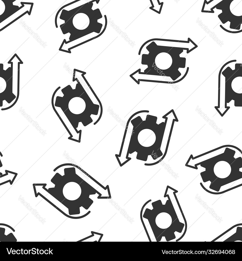 Workflow icon in flat style gear effective Vector Image