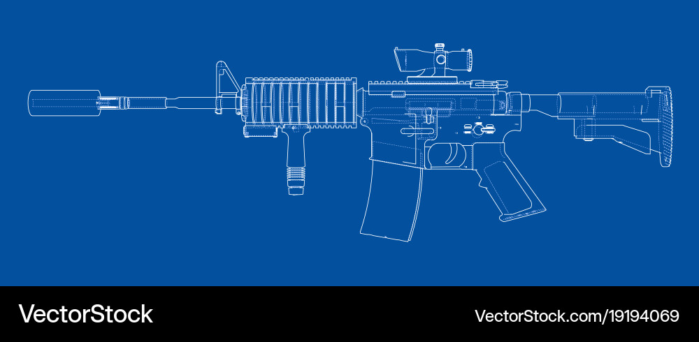 3D Machine Gun Rendering vector image