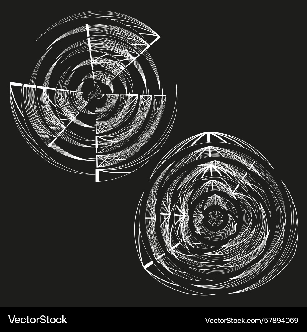 Abstract circular pattern dynamic swirl lines vector image