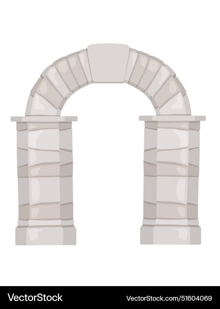 Architecture arch with columns ancient pillars Architecture arch with columns ancient pillars Vector Image
