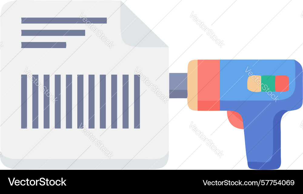 Barcode scanning with handheld scanner design vector image