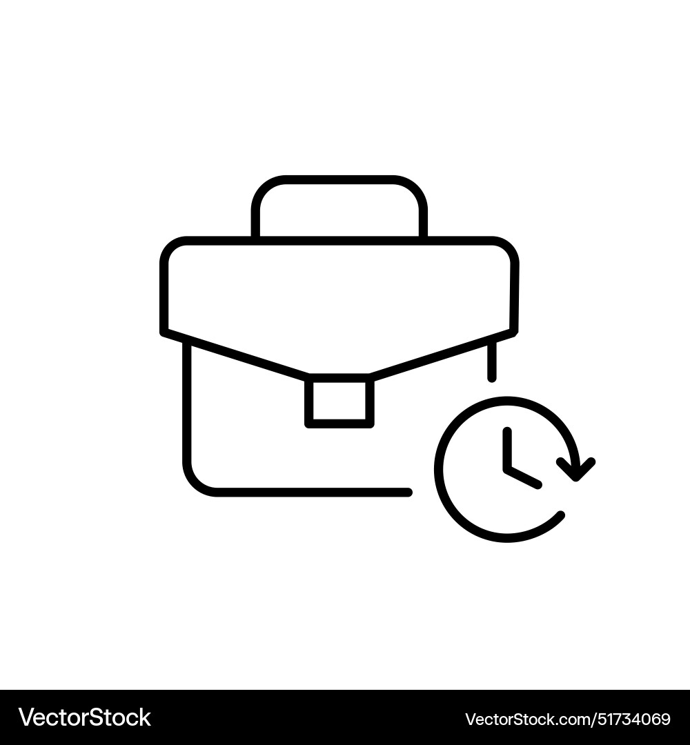 Briefcase and clock precise time management Vector Image