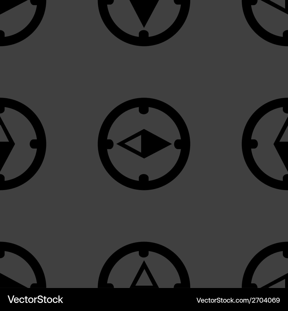 Compass web icon flat design seamless gray pattern vector image