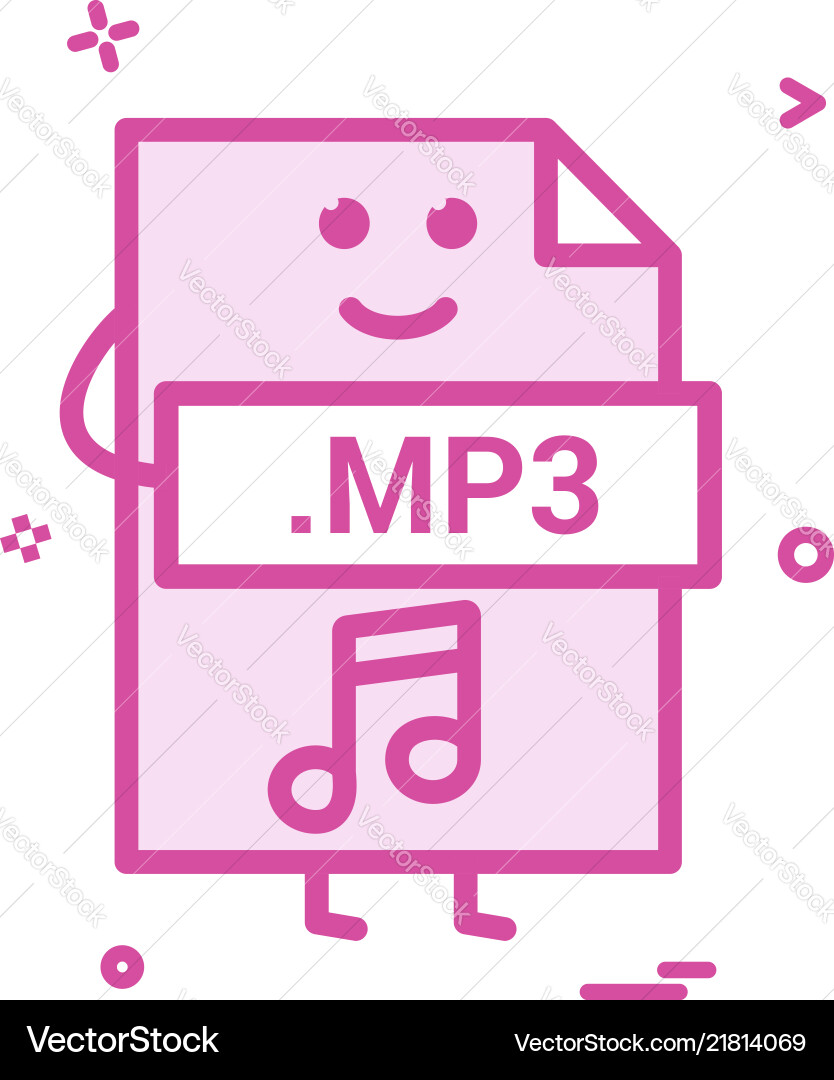 Computer mp3 file format type icon design Computer mp3 file format type icon design vector image
