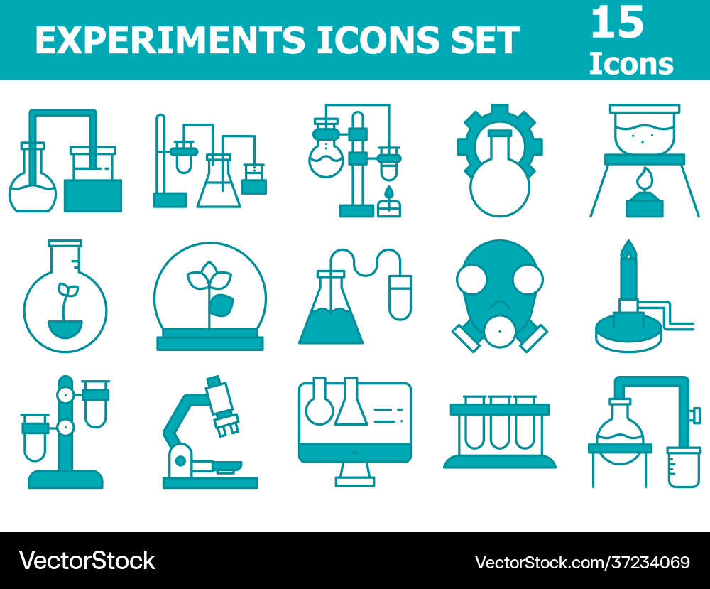 Cyan and white color set experiment icon vector image