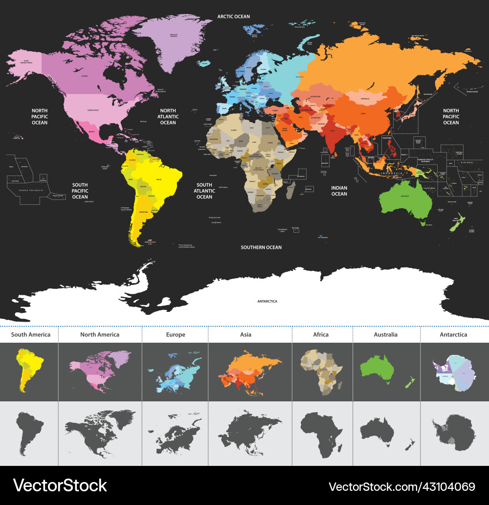 Detailed World Map Vector Image