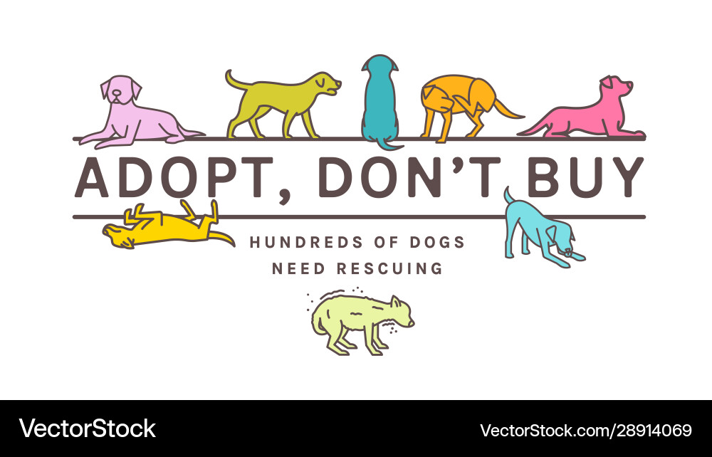 Dog adoption poster Dog adoption poster vector image