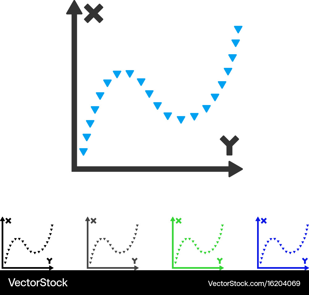 Dotierte Funktion Graph flache Symbol Vektorbild