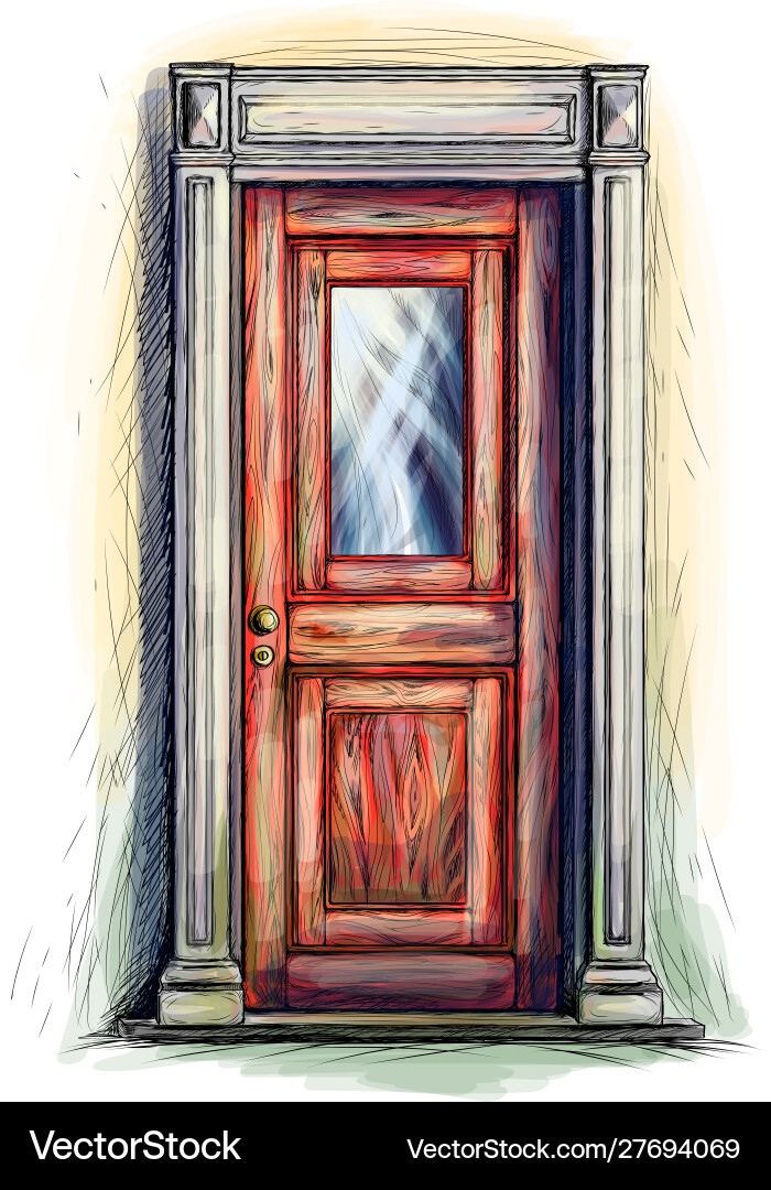 Elements architecture front door background Elements architecture front door background vector image