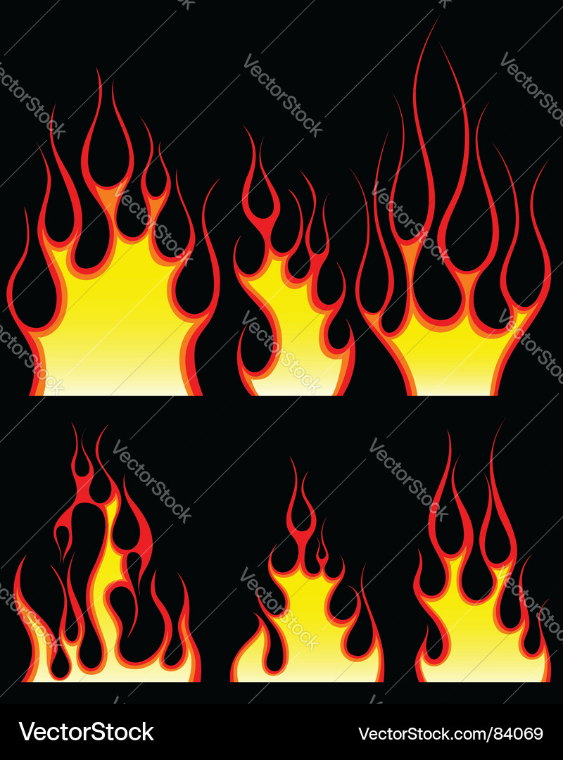 Fire patterns set Royalty Free Vector Image - VectorStock