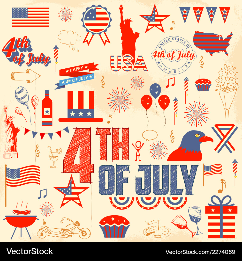 Fourth of July Festive Elements vector image