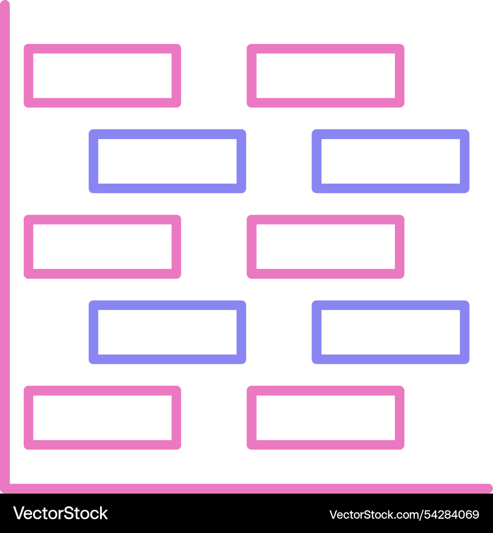 Gantt chart line two colour icon Vector Image