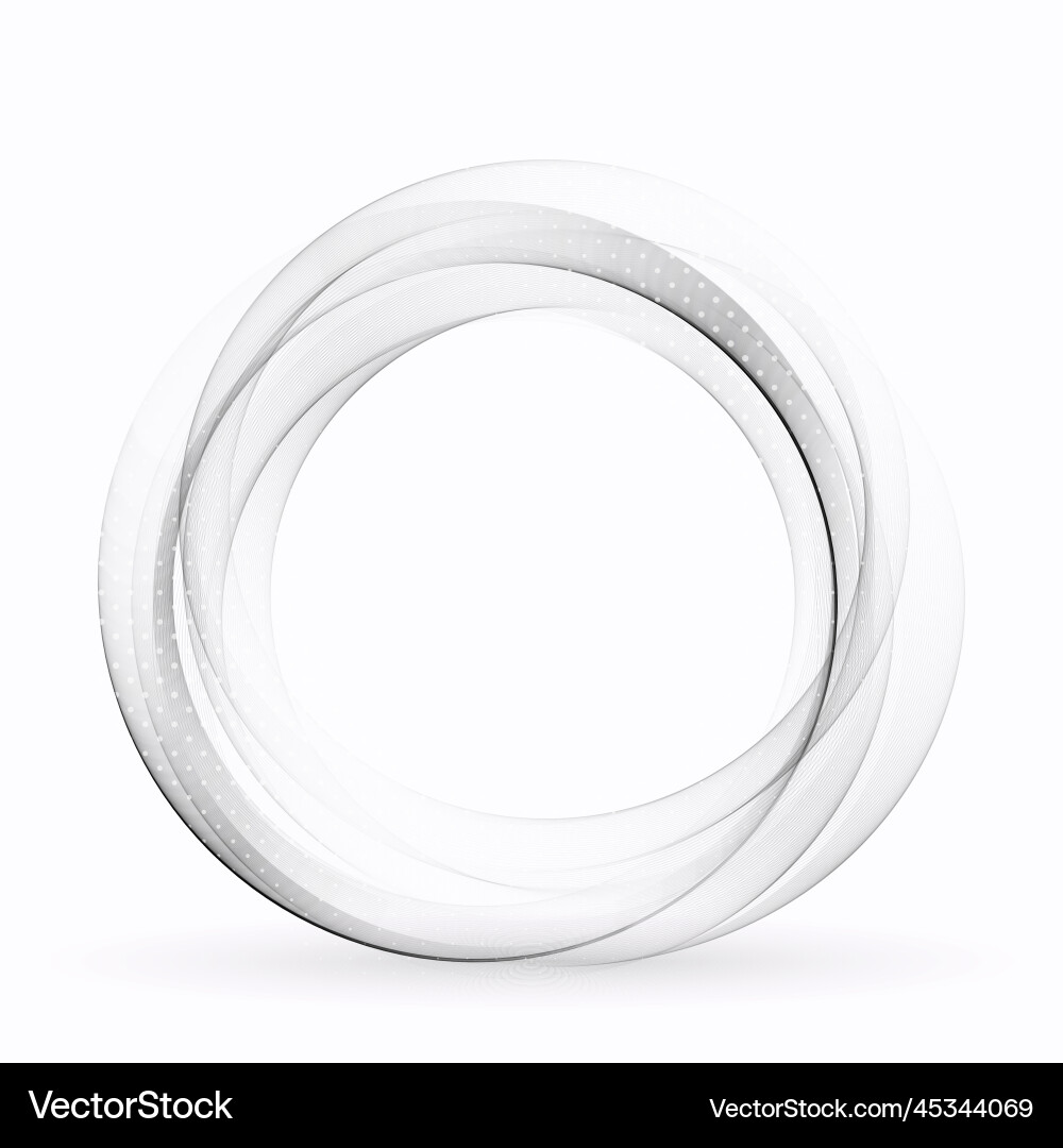 Gray abstract wavy circle with shadow design Gray abstract wavy circle with shadow design vector image