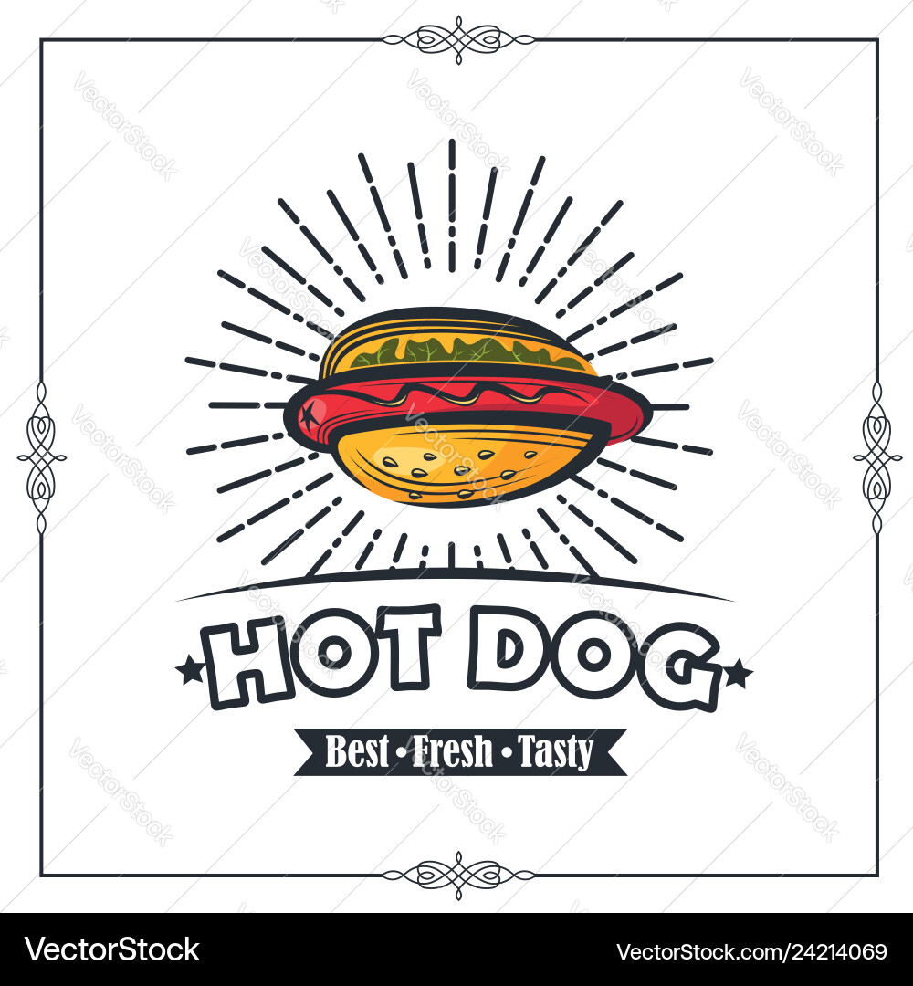 Hot dog poster Hot dog poster Vector Image