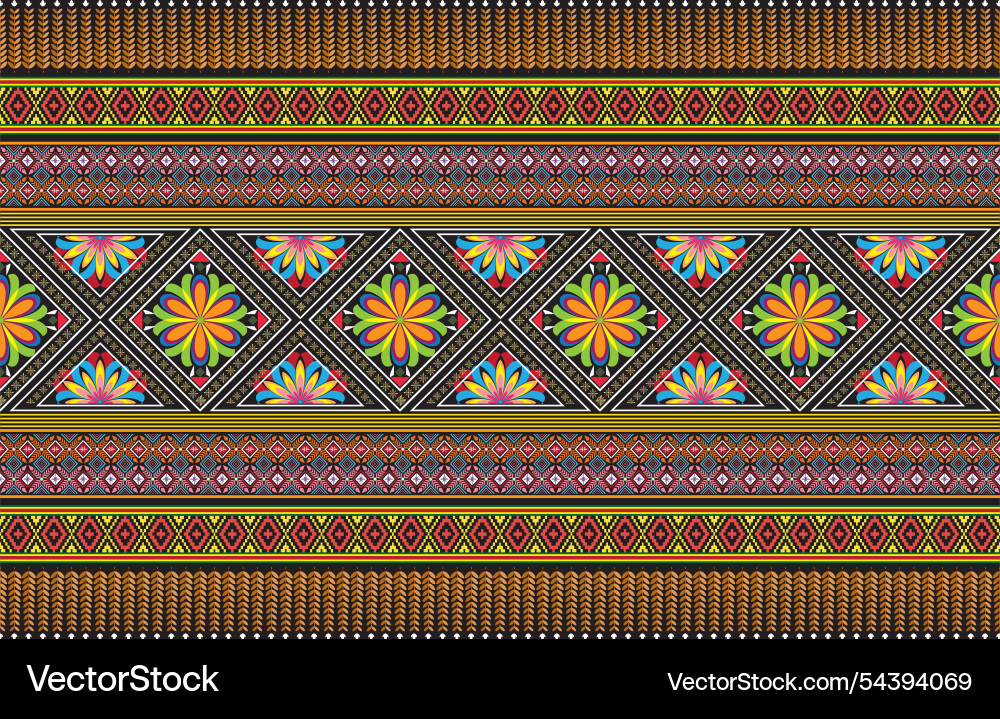 Ikat pattern seamless abstract background Vector Image