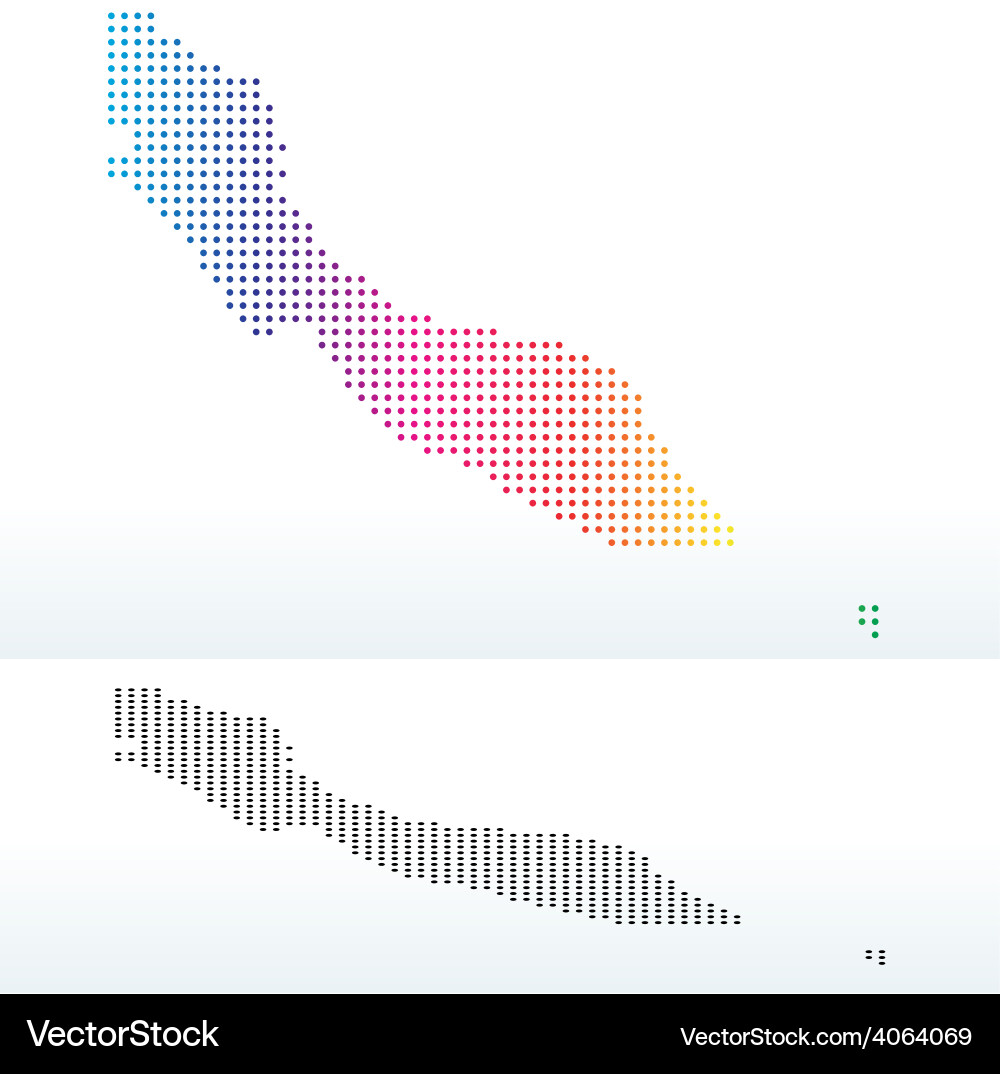 Map of curacao with dot pattern vector image