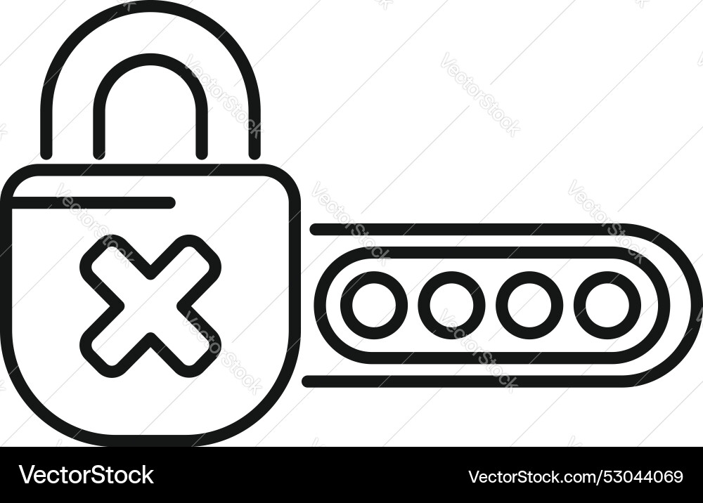 Padlock with wrong password showing a security Padlock with wrong password showing a security vector image