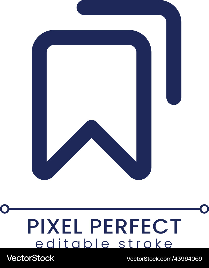 Saved messages pixel perfect linear ui icon Saved messages pixel perfect linear ui icon vector image
