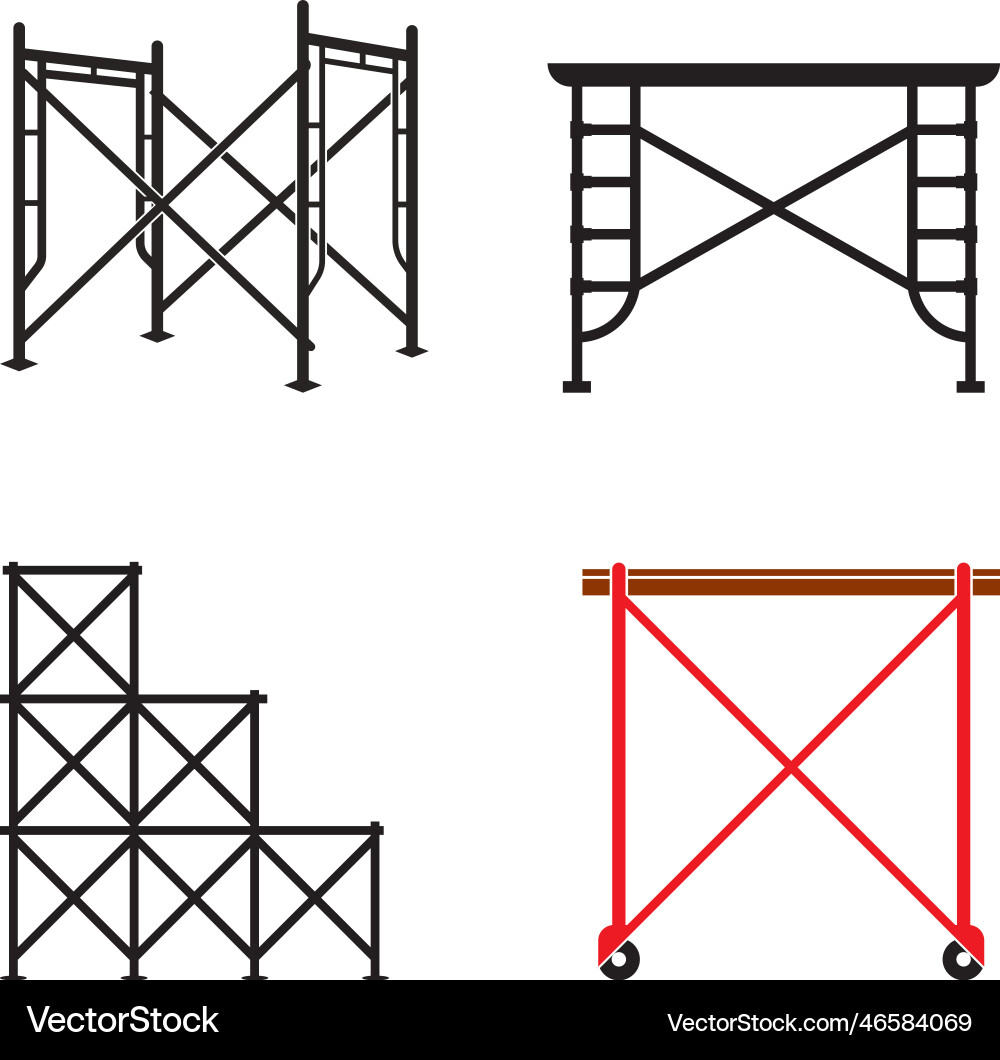Scaffolding Icon Set vector image