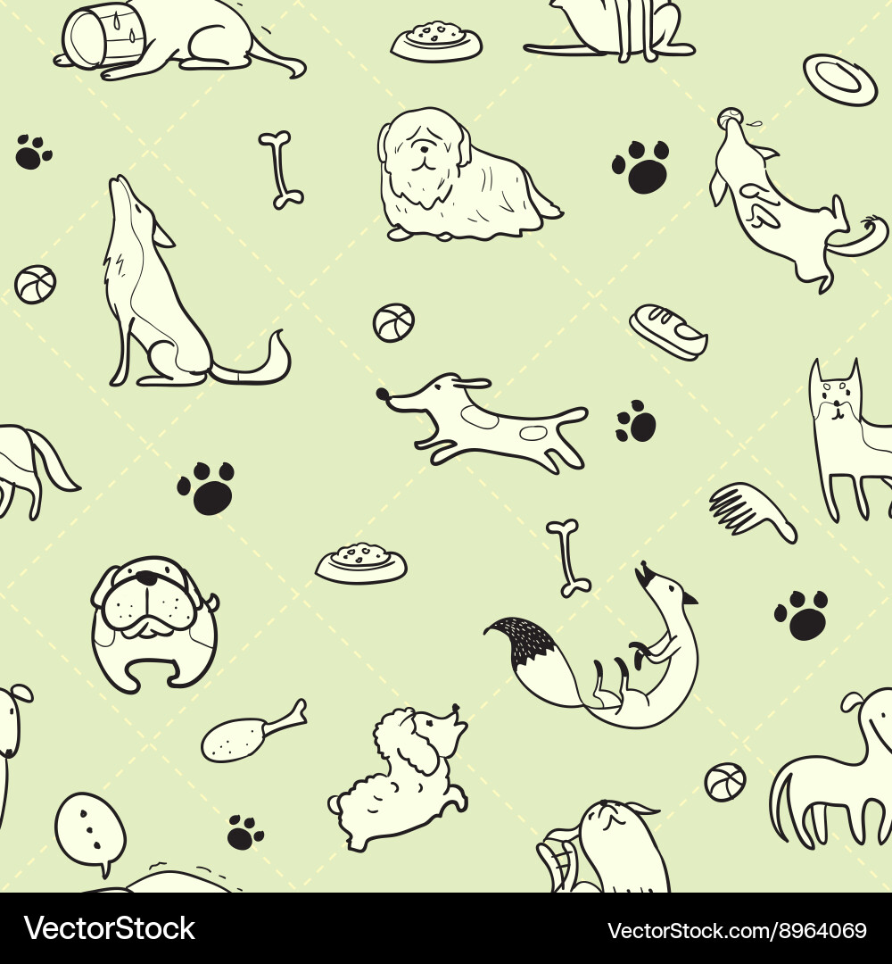 Seamless dogs pattern d Royalty Free Vector Image