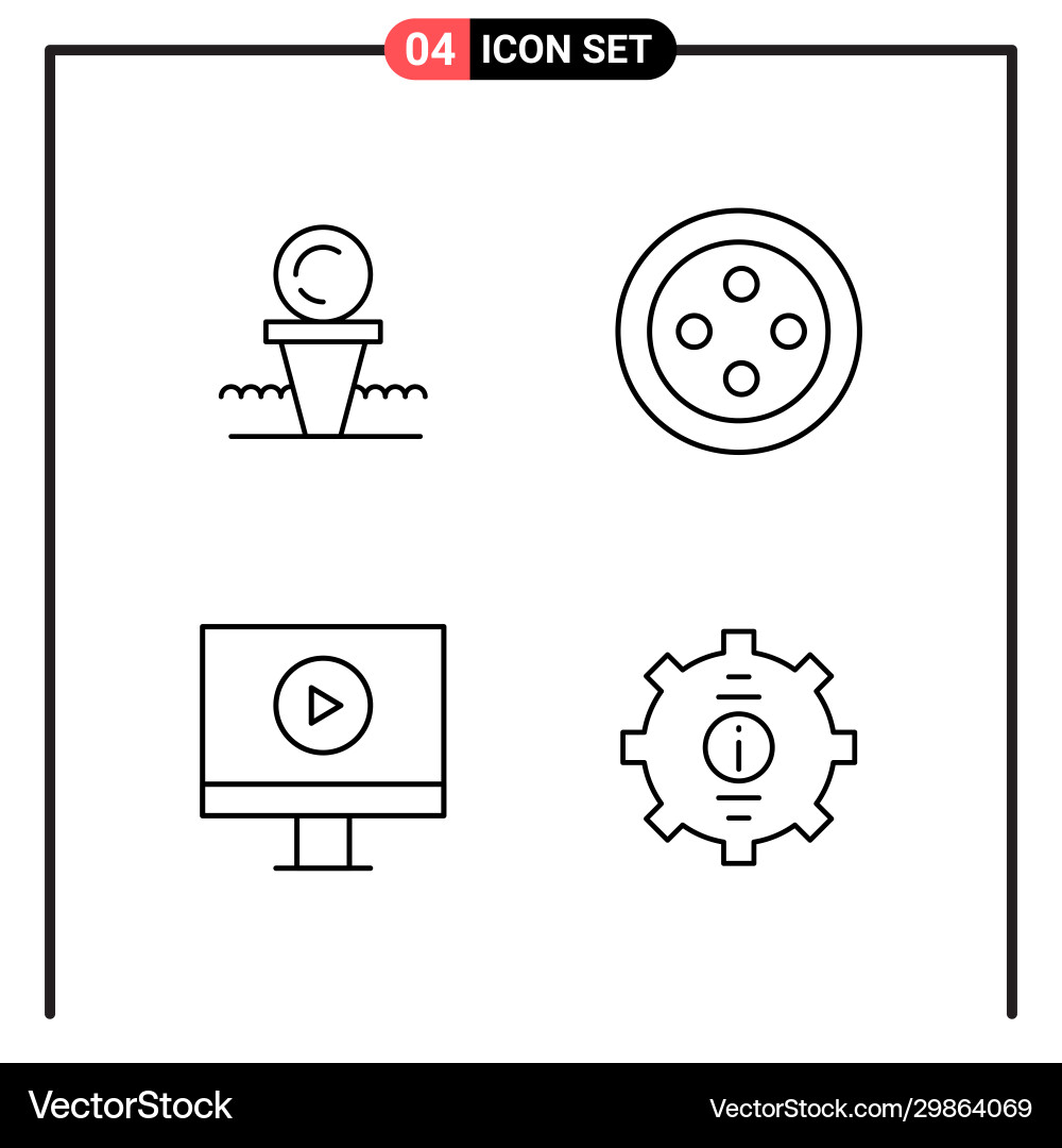Set 4 line style icons for web and mobile Set 4 line style icons for web and mobile vector image