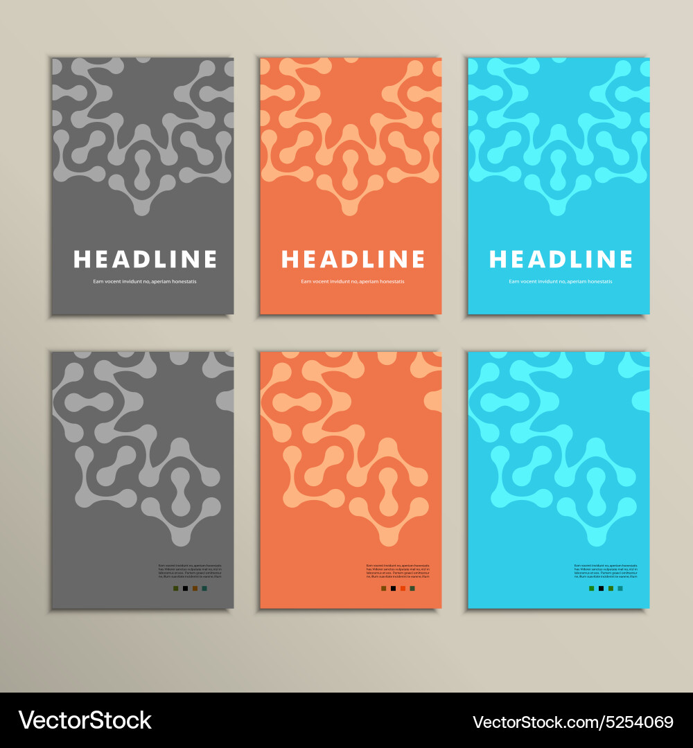 Set for design in molecules abstract style Vector Image