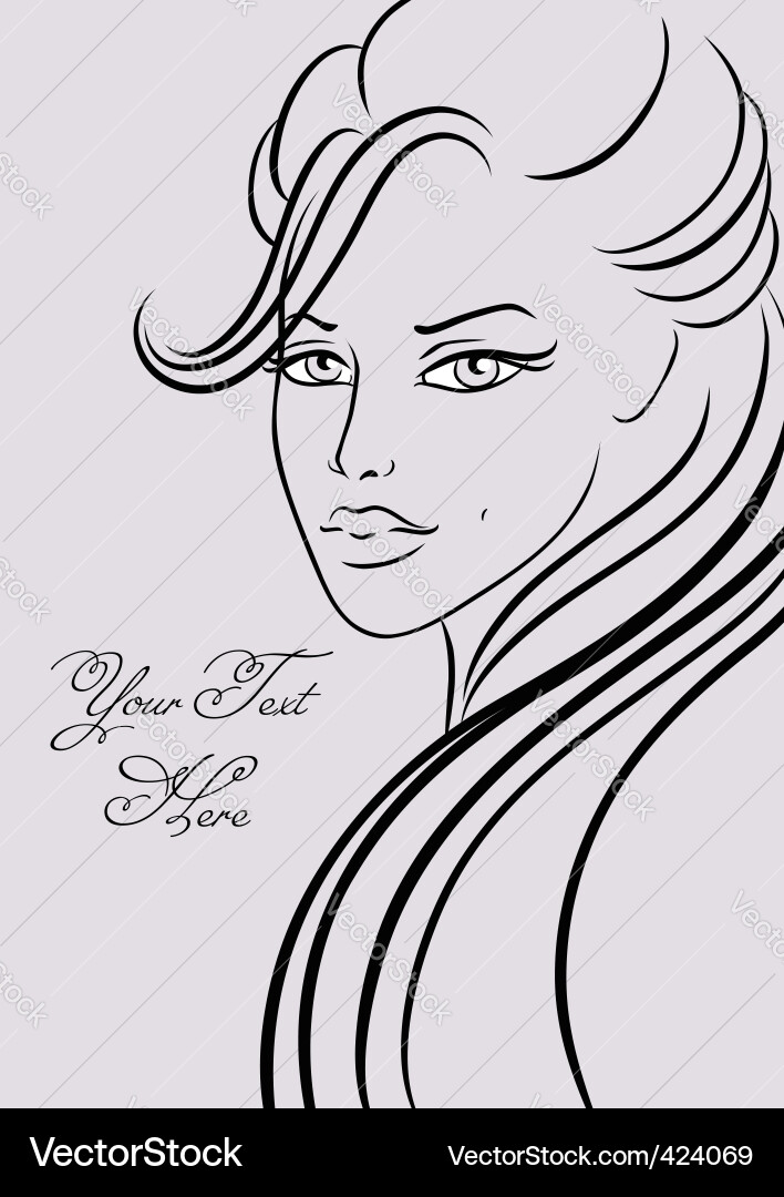 Stylish Girl Portrait vector image