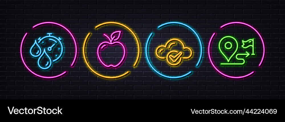 Timer cloud computing and apple minimal line Timer cloud computing and apple minimal line vector image