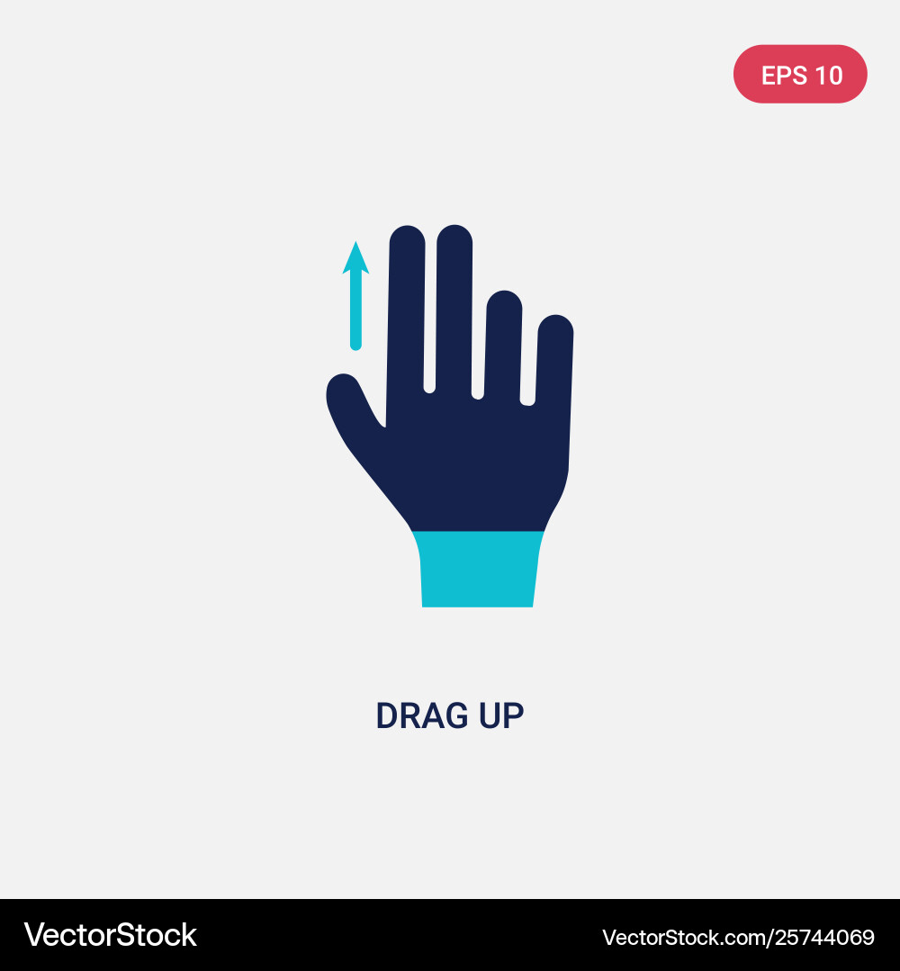 Two color drag up icon from gestures concept Two color drag up icon from gestures concept vector image