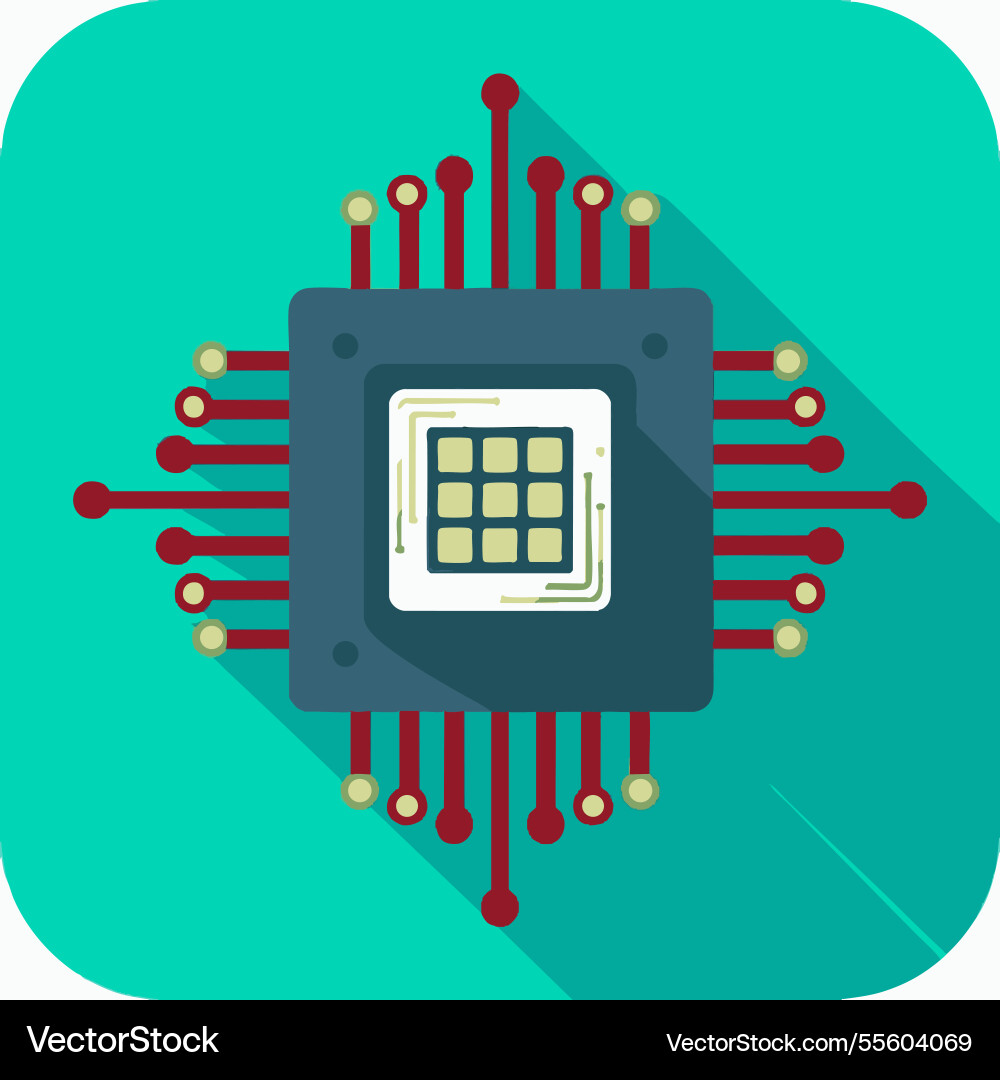 Virus with computer chip Vector Image