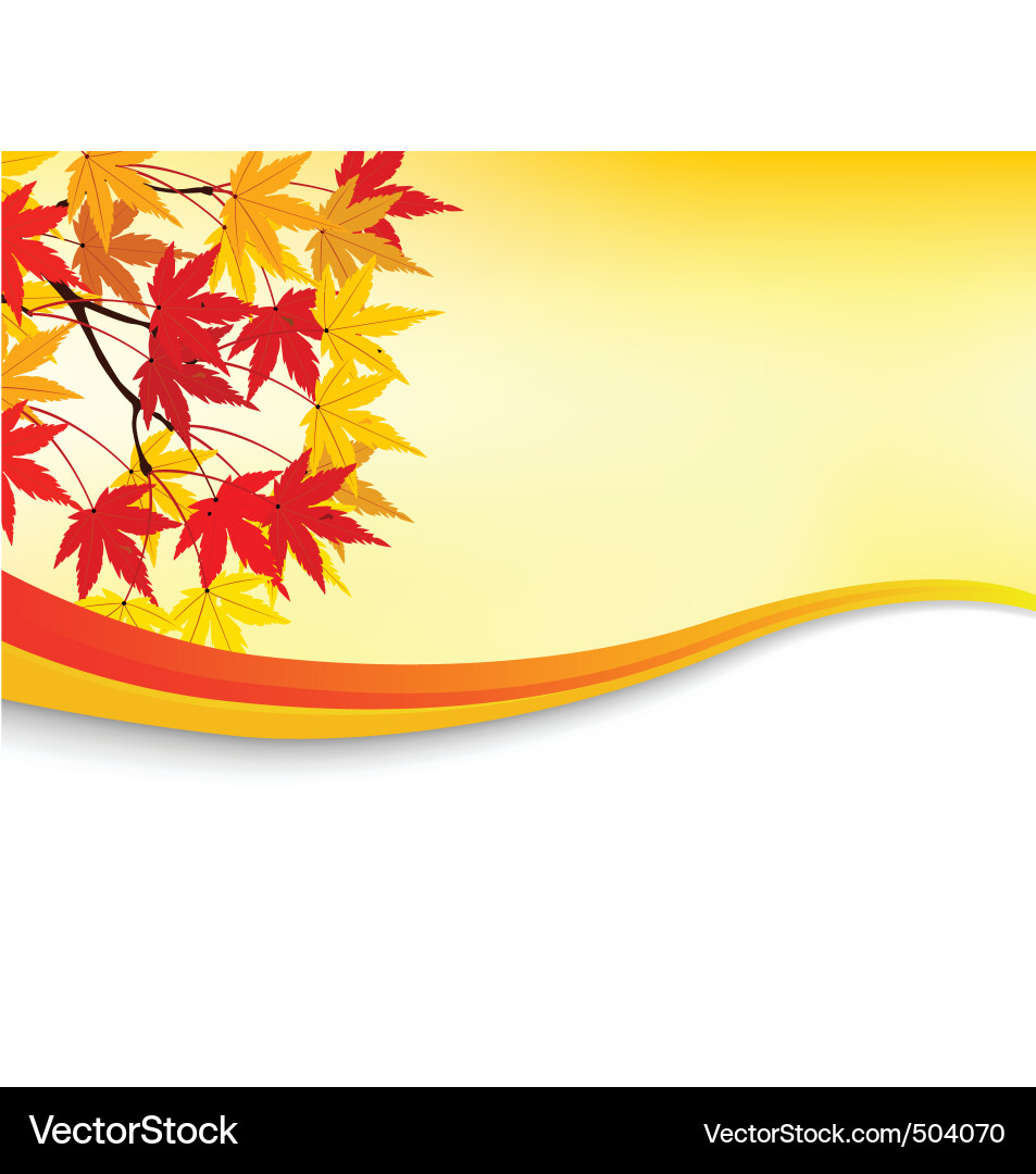Autumn Leaf Ribbon Banner Vector Image