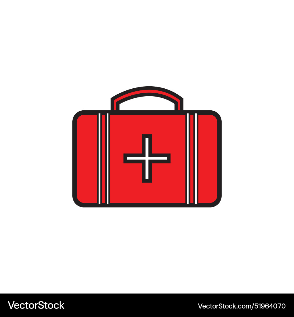 Briefcase icon in flat style with background Vector Image