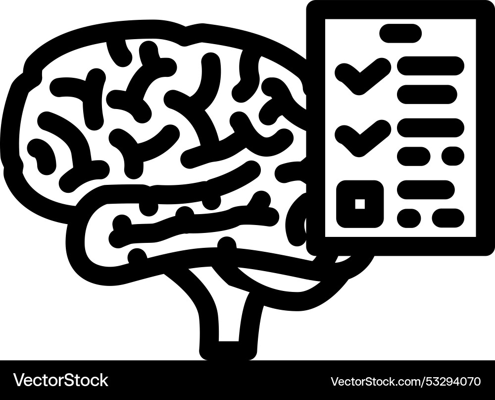 Checklist brainstorm line icon Royalty Free Vector Image