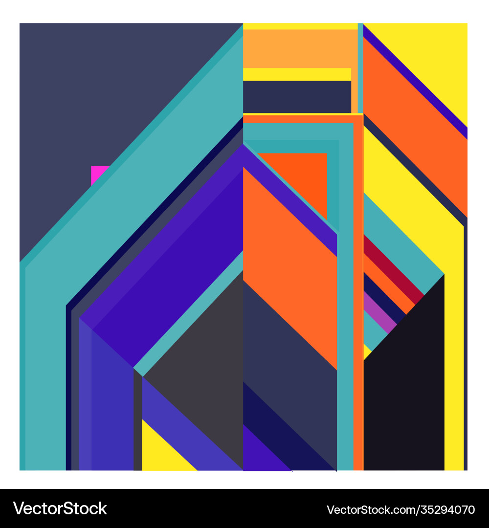 Colorful geometric and curve background pattern Vector Image