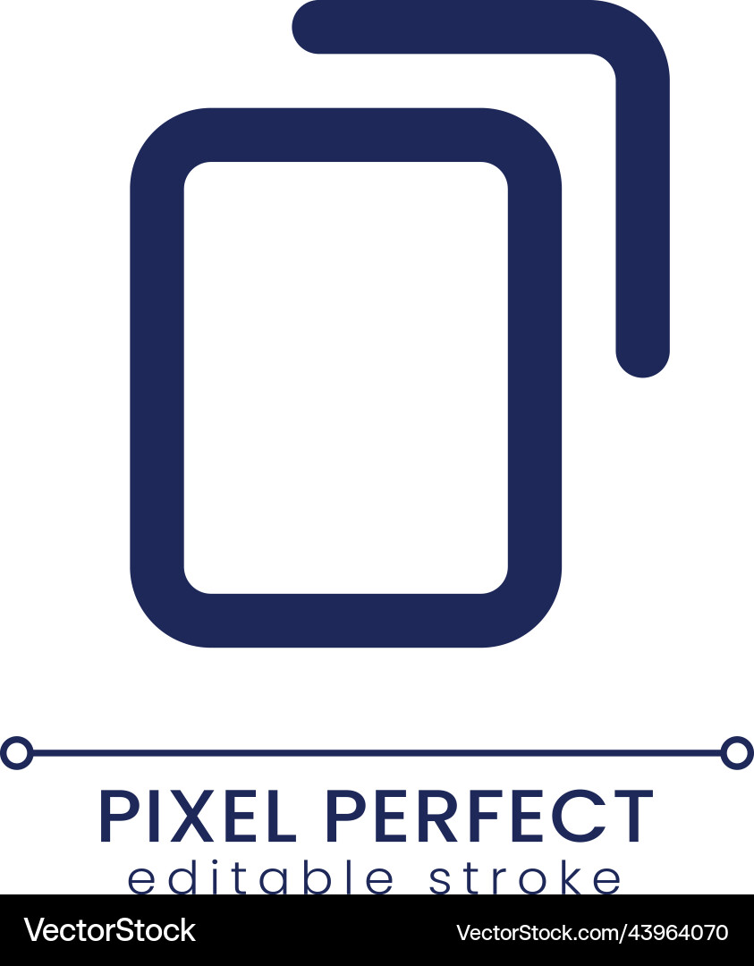 Copy pixel perfect linear ui icon Copy pixel perfect linear ui icon vector image