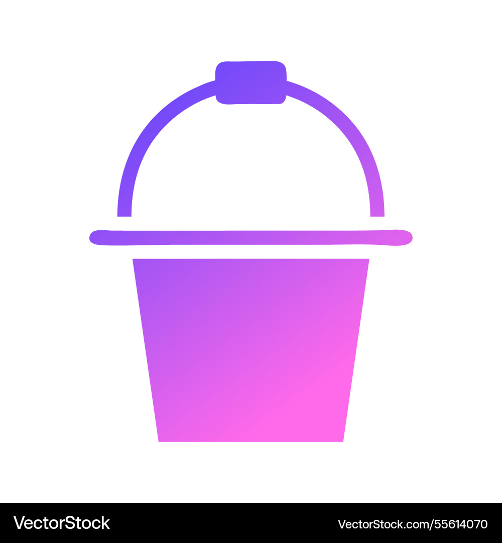 Gradient bucket with handle design Vector Image