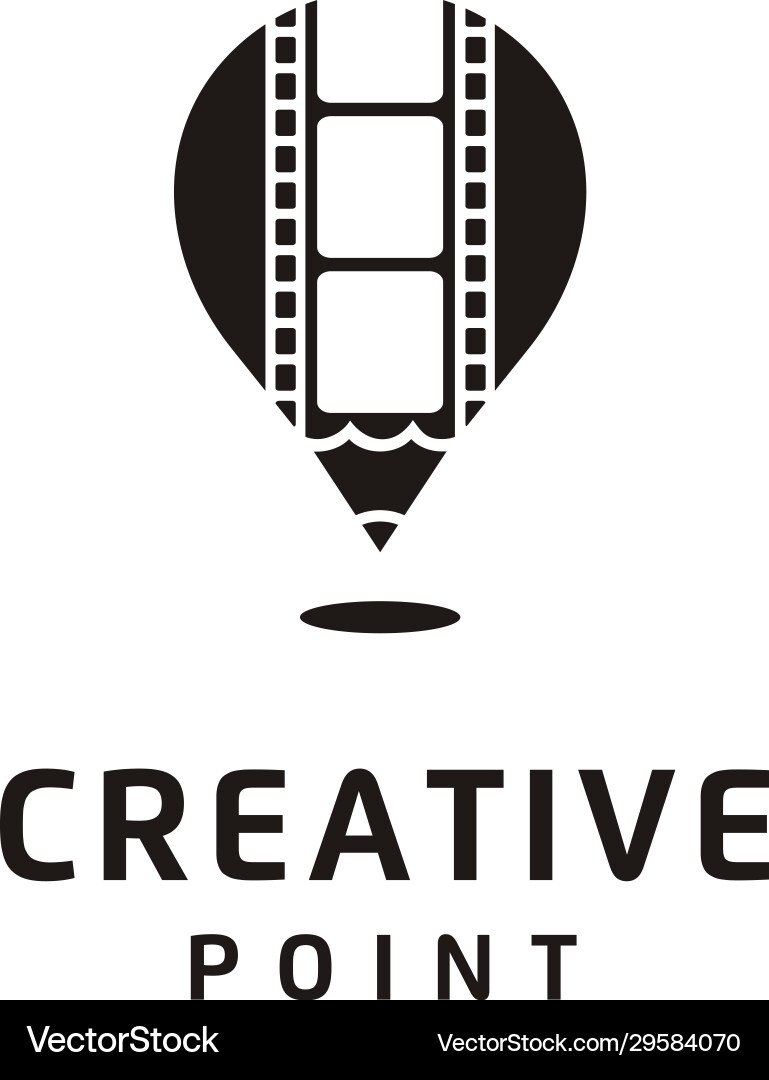 Heißluftballon Bleistift gps Film Streifen Film-Logo Heißluftballon Bleistift gps Film Streifen Film-Logo vektorbild