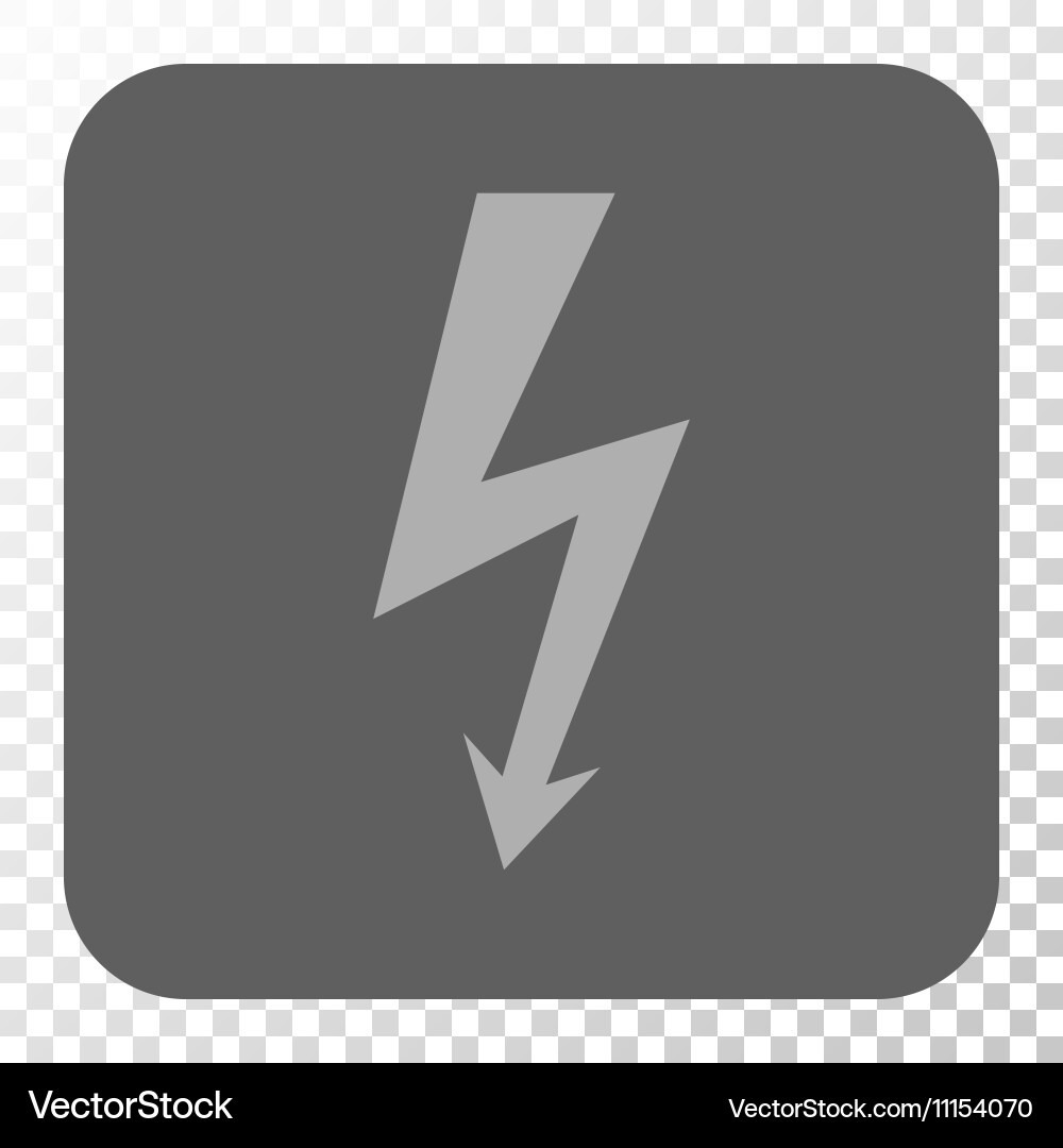 High voltage rounded square button Vector Image