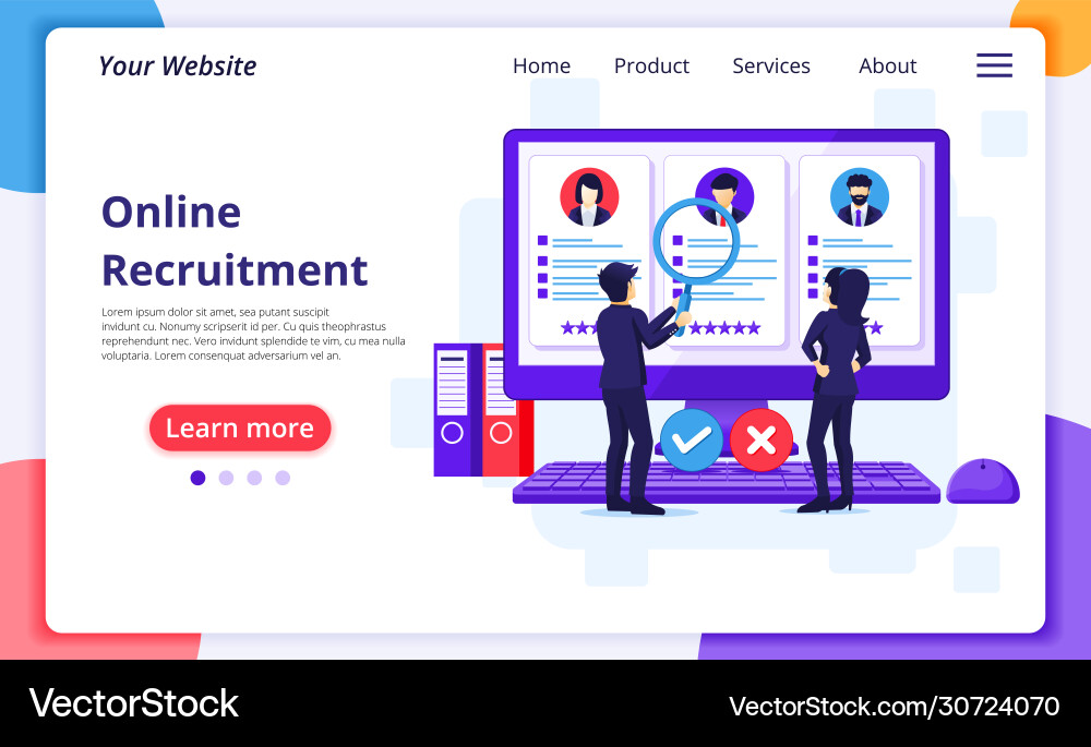 Hiring and recruitment concept people searching Hiring and recruitment concept people searching vector image