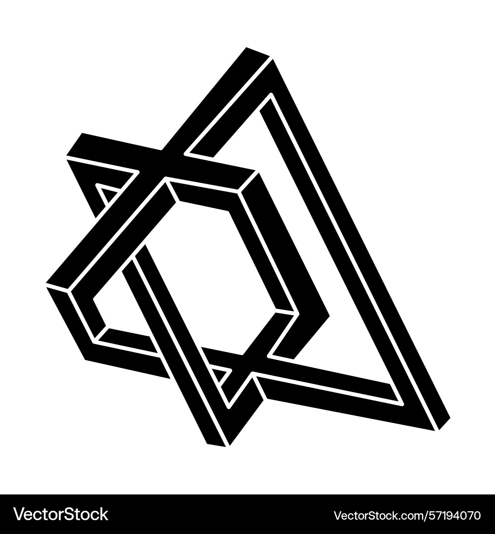 Impossible object line geometric shape optical vector image