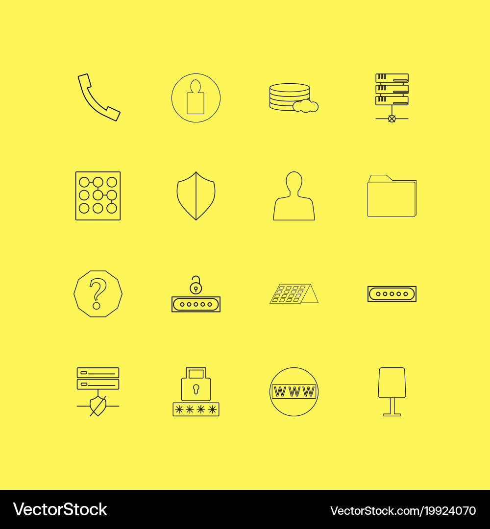 Internet technologies linear icon set simple vector image