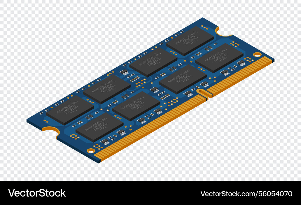 Isometric random access memory ram Vector Image
