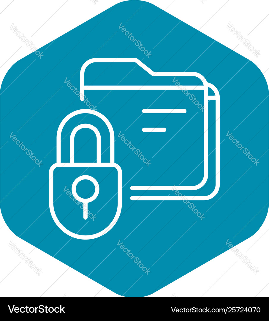 Lock folder icon outline style Lock folder icon outline style vector image