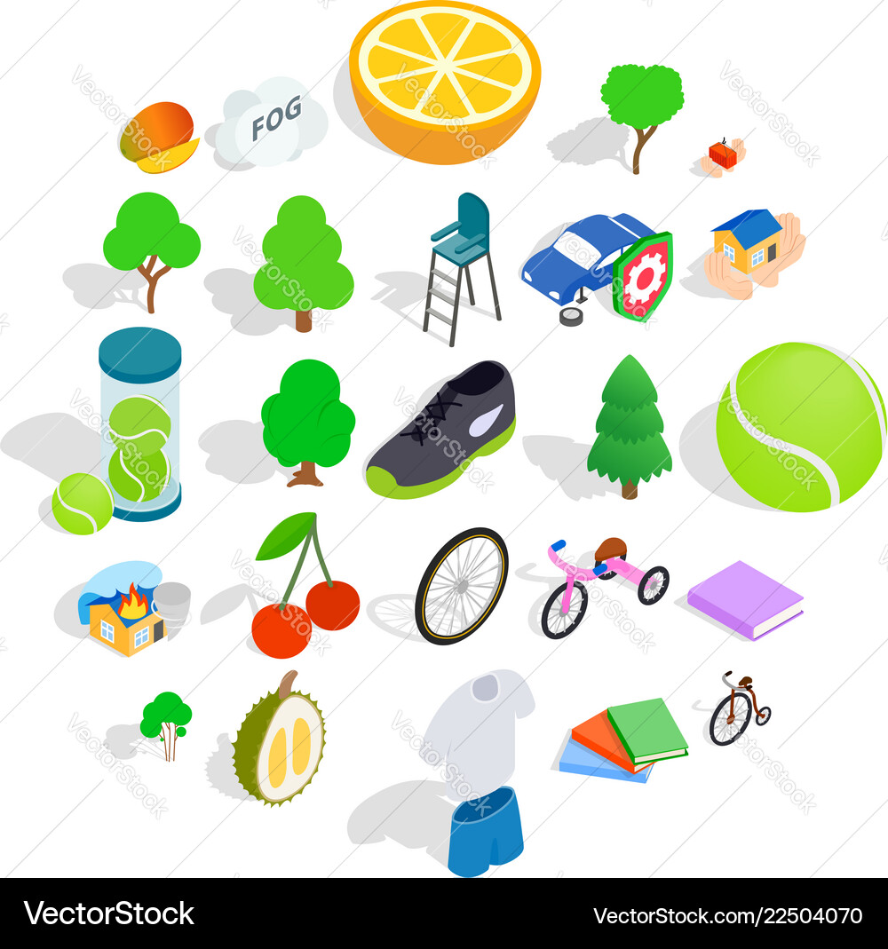 Persistence icons set isometric style Persistence icons set isometric style vector image