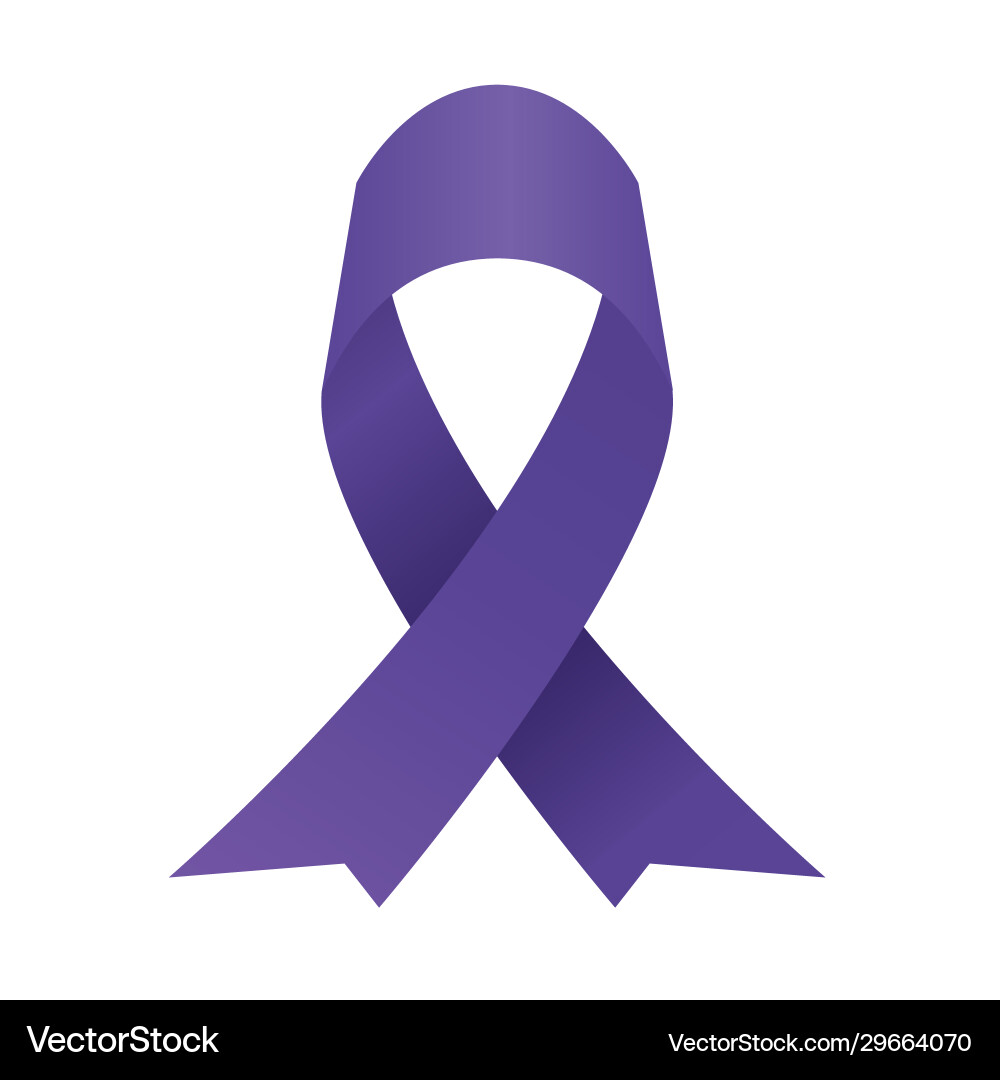 Purple Ribbon World Cancer Day Vector Image